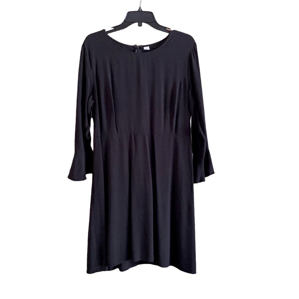 Old Navy Black Long Sleeve Fit & Flare Midi Dress Size XL